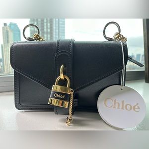 Pristine Authentic Chloe Aby Lock Chain Bag in Black